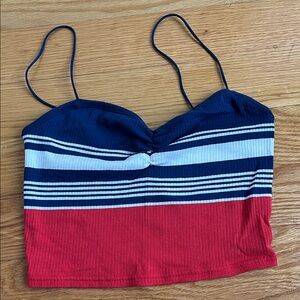 Striped Red and Blue Crop Top